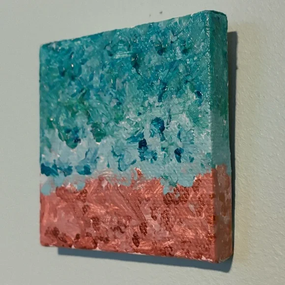 🌺Abstract Canvas Art in Blue & Green-Set of 3 🌺 - Picture 9 of 10